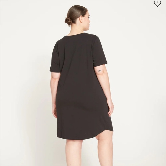 UNIVERSAL STANDARD Halie T-Shirt Dress in Black Size Large / 22-24 - Picture 2 of 7